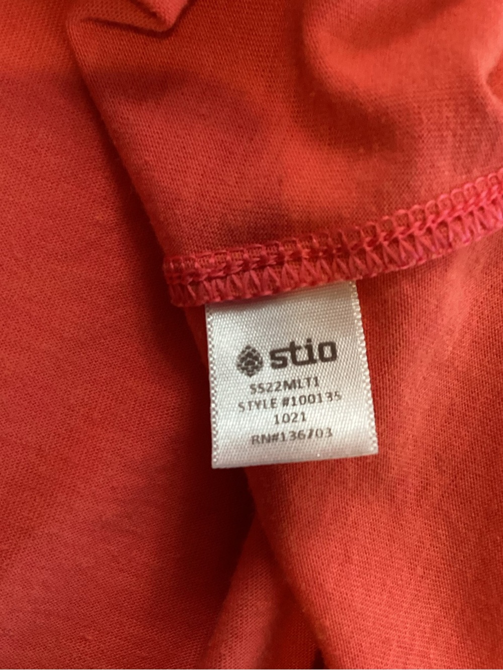 Stio Long Sleeve Performance Tee Medium Coral Orange Outdoor Activewear - Picture 4 of 9